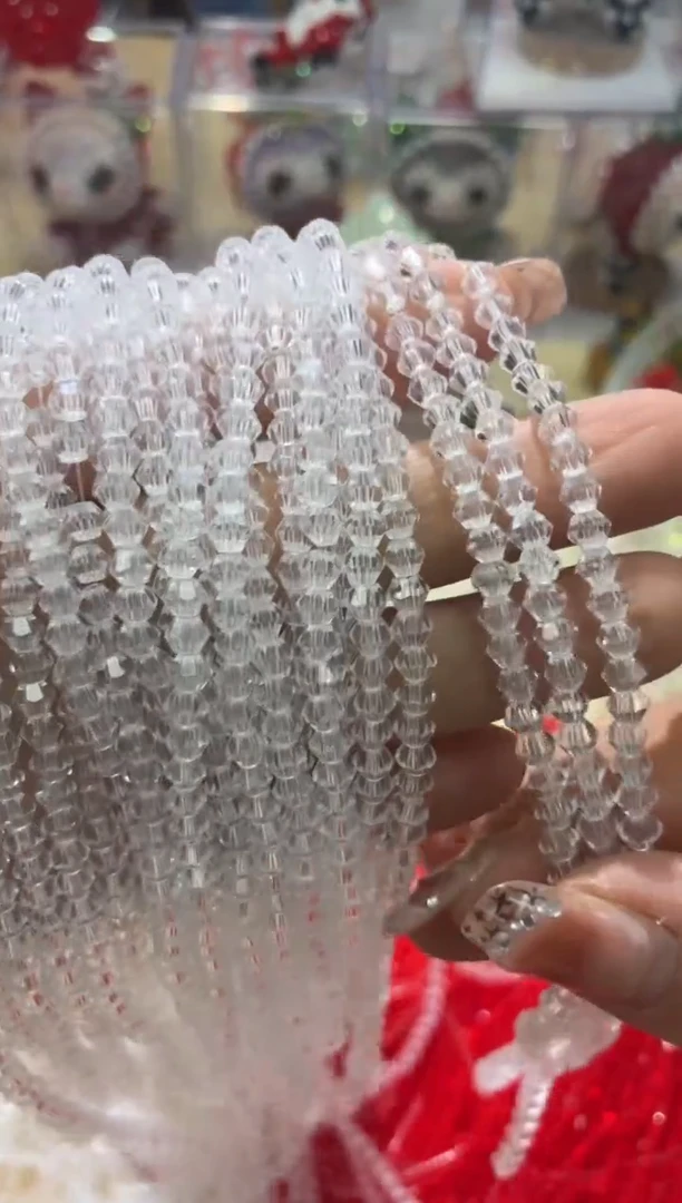 玻璃1908卡4水晶尖珠10条白开水