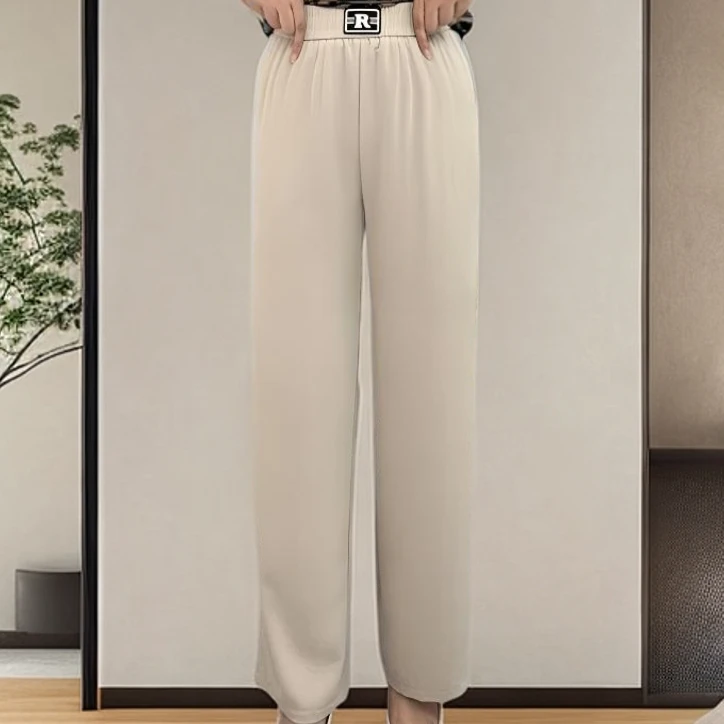 中老年夏季直筒裤大码女裤高腰时尚长裤透气薄款显瘦气质休闲裤