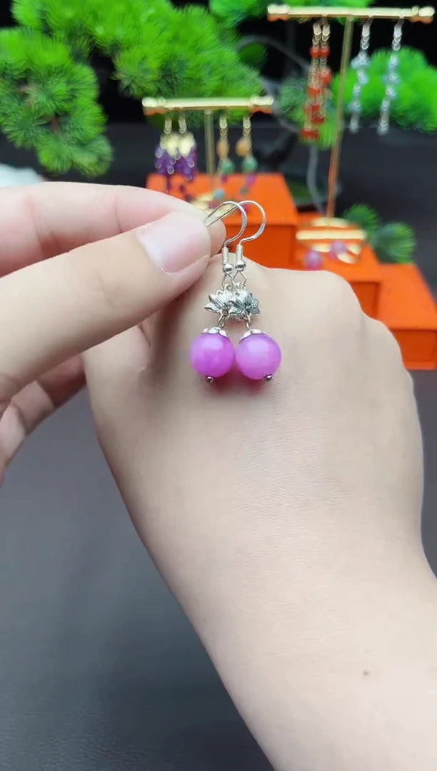 玛瑙/玉髓耳饰银S925镶嵌401