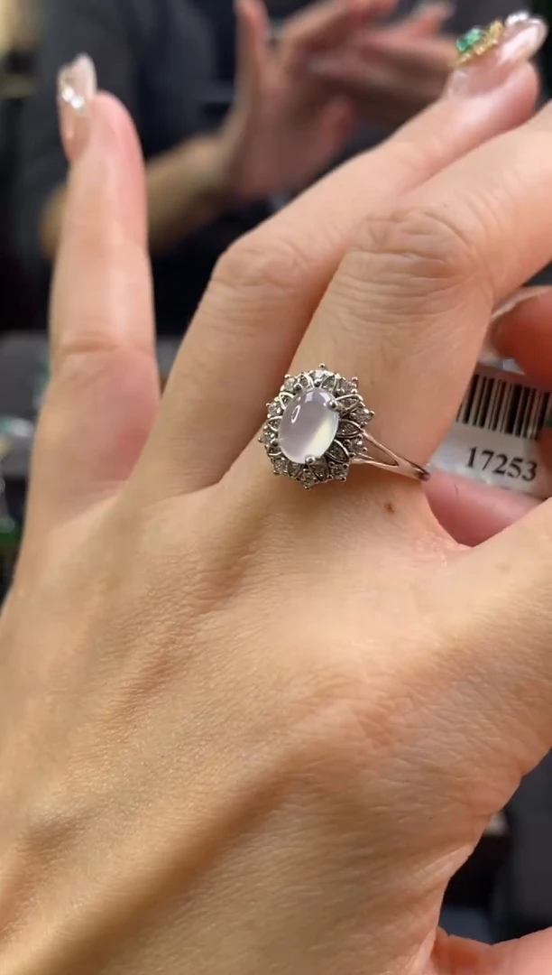 颈饰银S925镶嵌翡翠净货17253