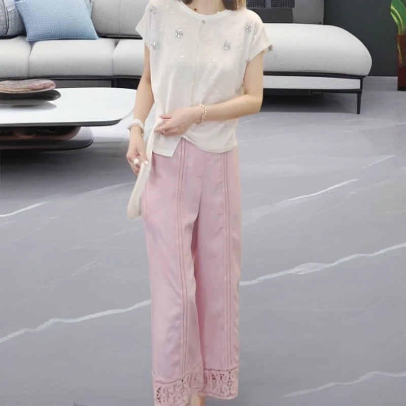 【特别心动】2025春夏季新款时尚休闲麻料八分直筒裤