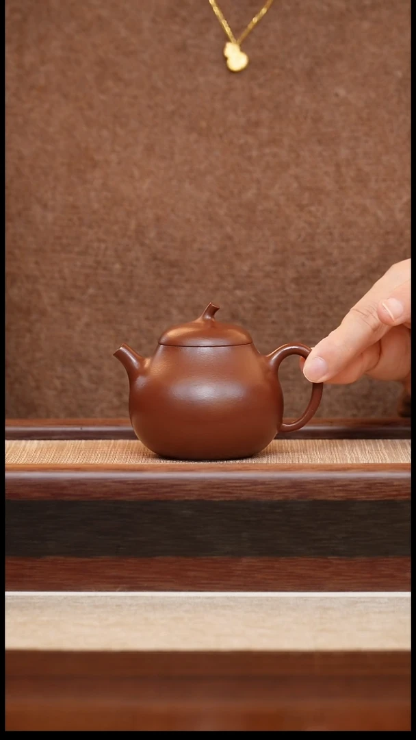 紫泥茄瓜130cc宜兴手工紫砂壶