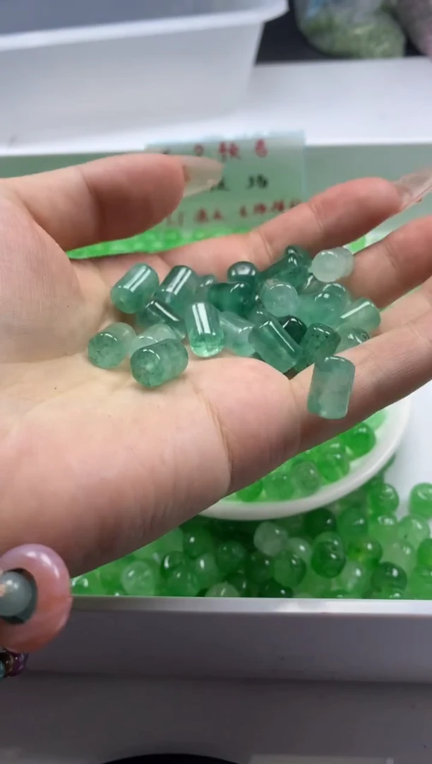 未镶嵌颈饰碧玺w1736绿碧玺管珠12*8mm*10颗