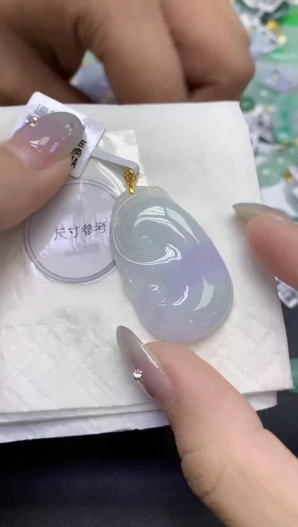 颈饰18K金镶嵌翡翠天然缅甸翡翠A货百元以上9元证书费自理