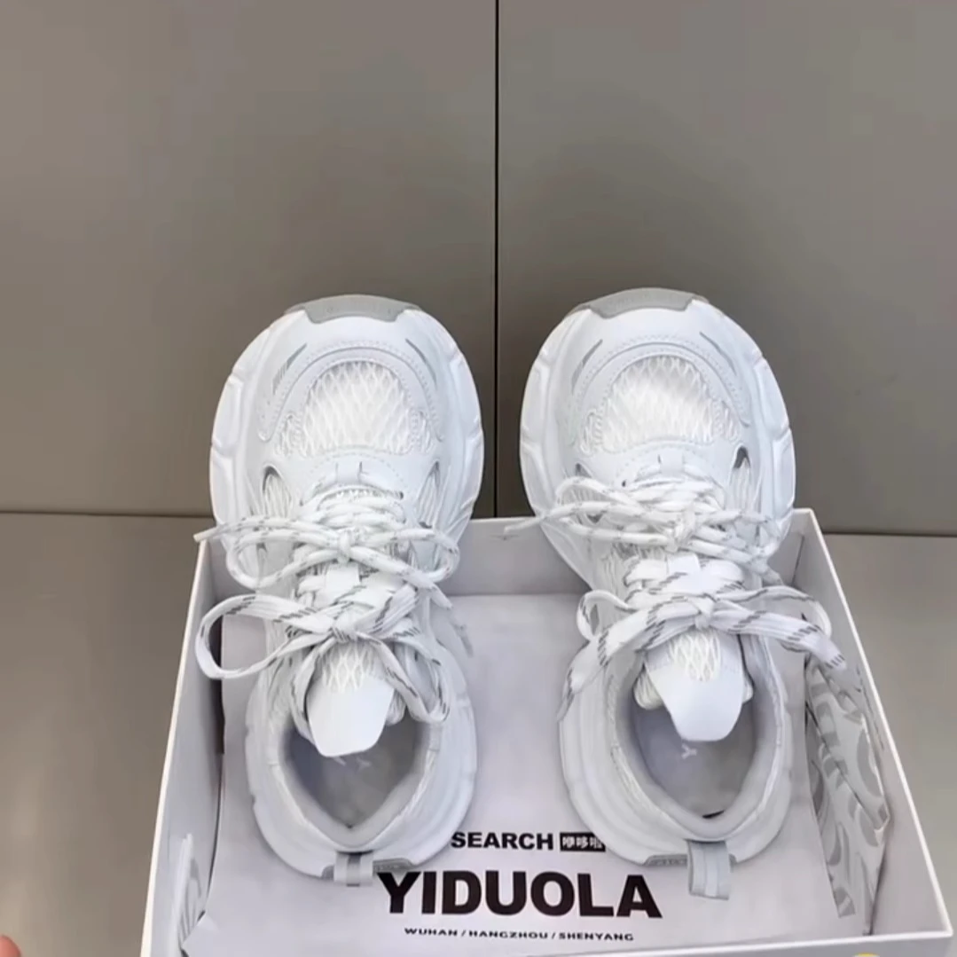 新百伦百搭2025夏季小怪兽薄网老爹鞋女欧洲站厚底休闲运动鞋女鞋