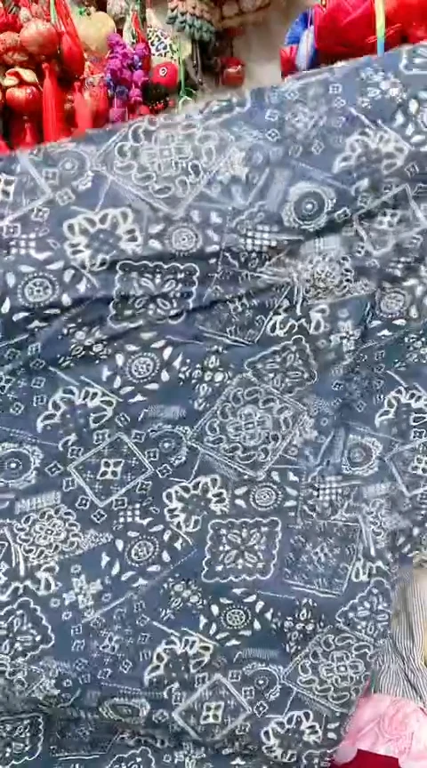 棉纯棉平纹府绸蓝色花布75*95