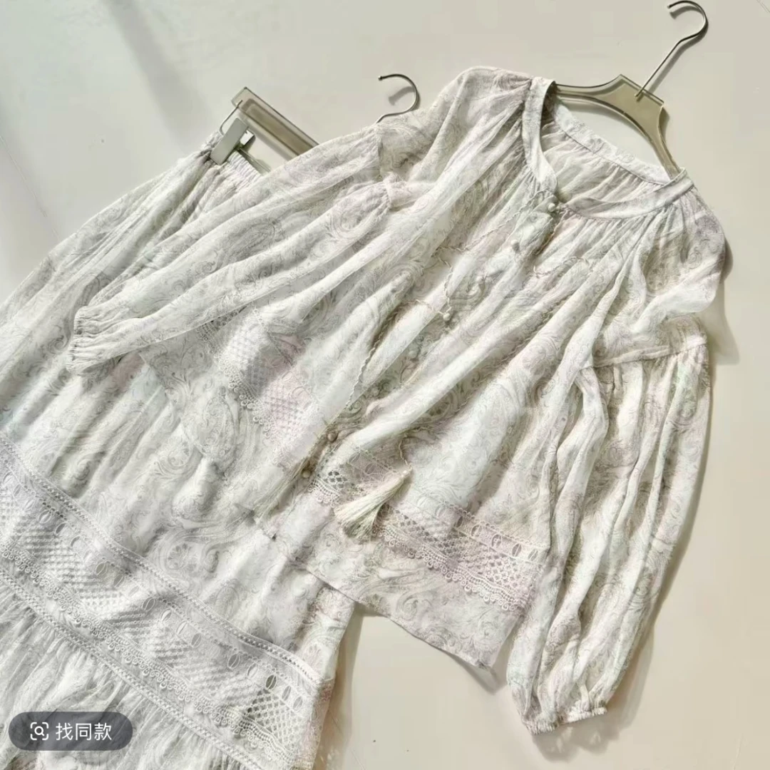 新【银色山泉-甜甜轻奢】重磅100桑蚕丝连衣裙H9031