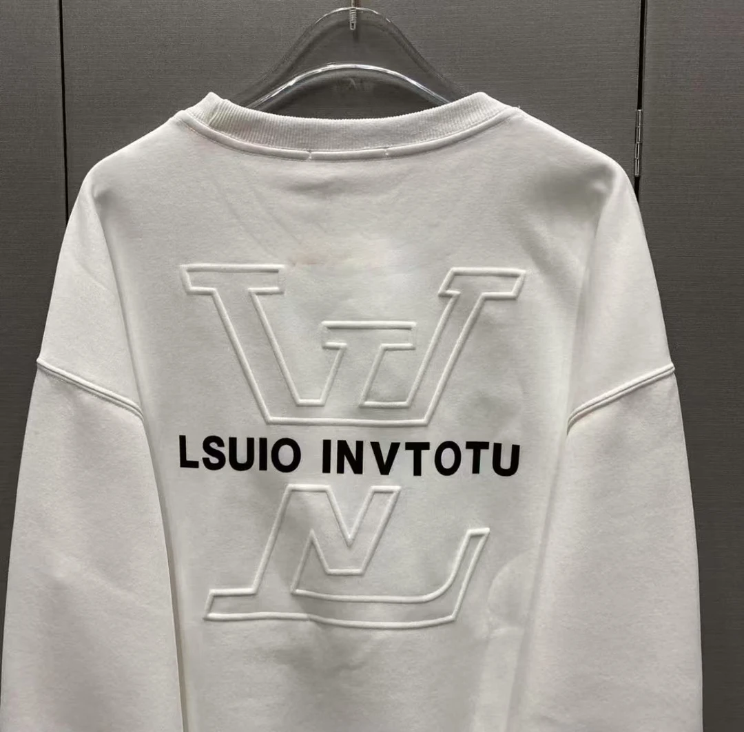 [加绒】2025新款宽松圆领加绒加厚卫衣情侣长袖男圆领上衣-LVV
