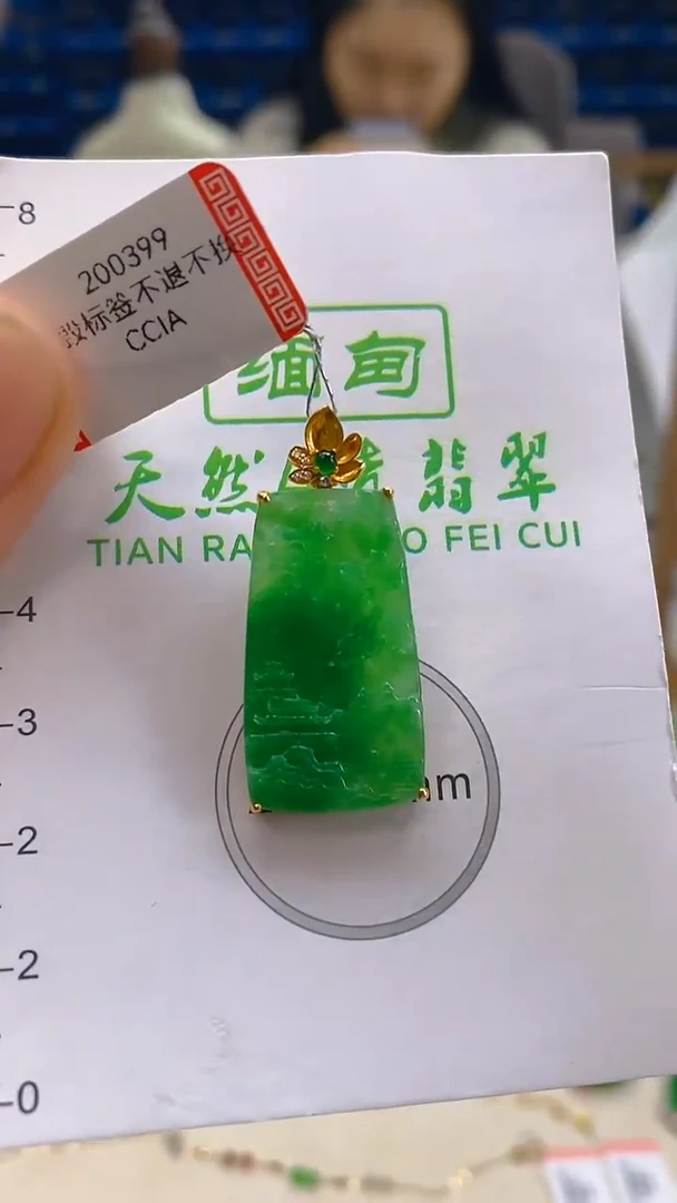 颈饰18K金镶嵌翡翠新号开播 全场乱卖