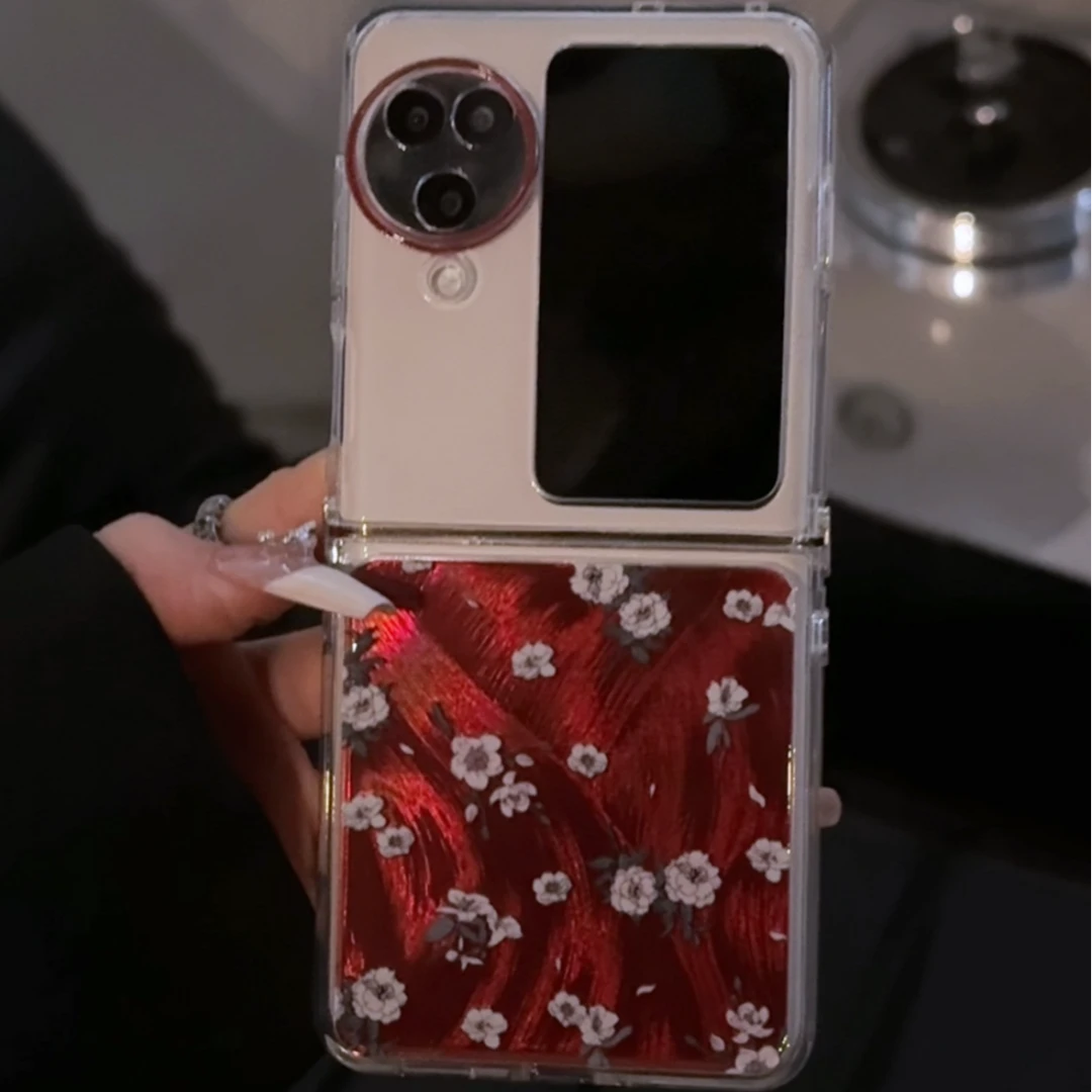 （oppo findn3系列）折叠羽纱适用oppofindn3/n2flip手机壳法式花束