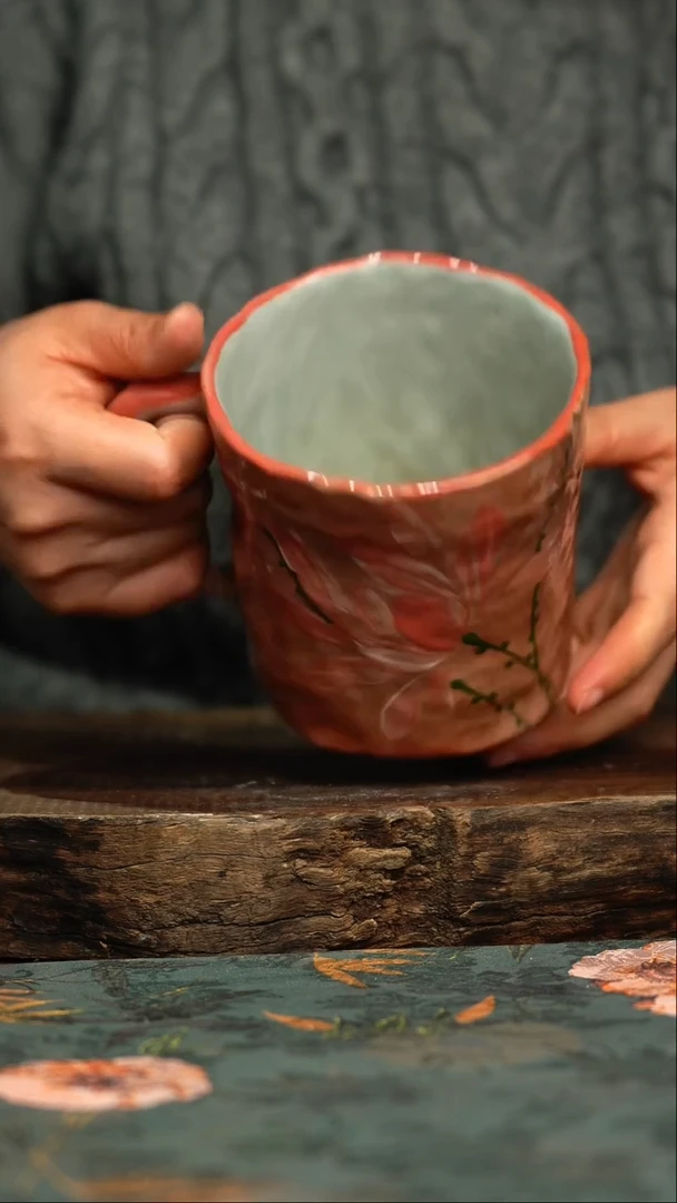 【闪购商品】杯釉下彩手工手绘同款陶器