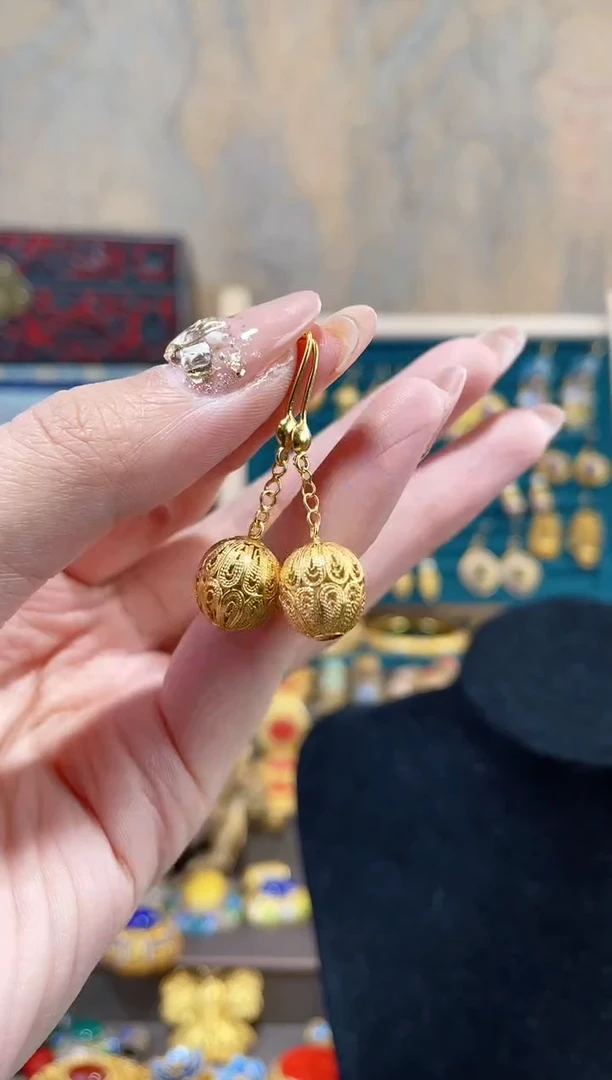 【闪购商品】 非遗绝技花丝镶嵌耳环