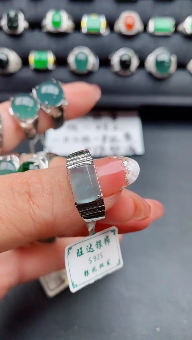 【闪购商品】翡翠戒指银S925镶嵌444444444444