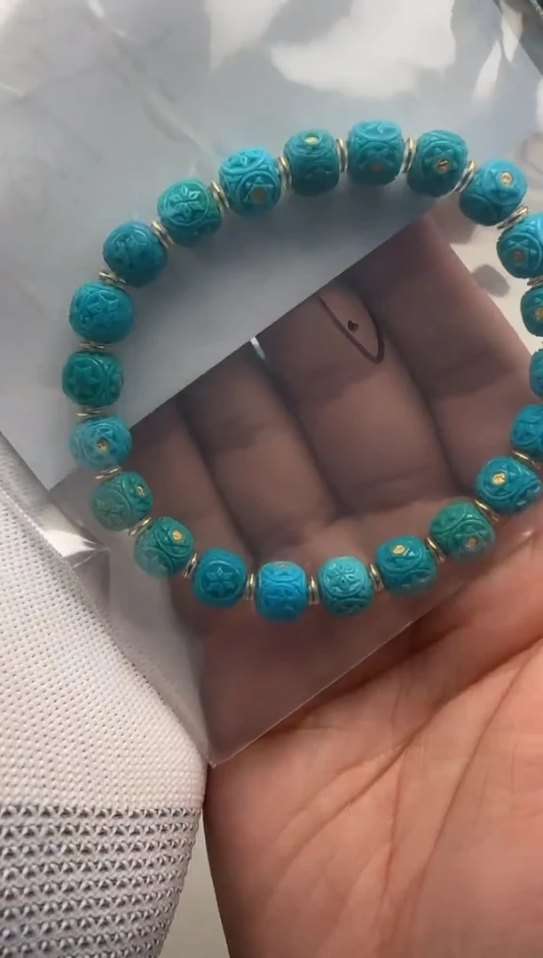 18K金镶嵌绿松石手串手串不*眼手串手串