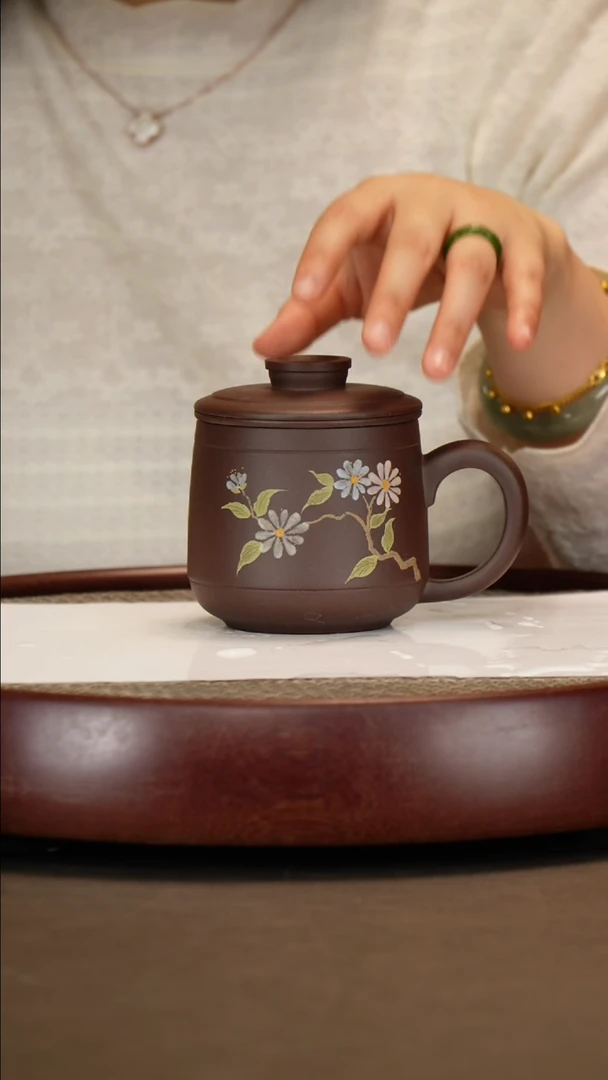 【闪购商品】紫砂茶杯雏菊盖杯