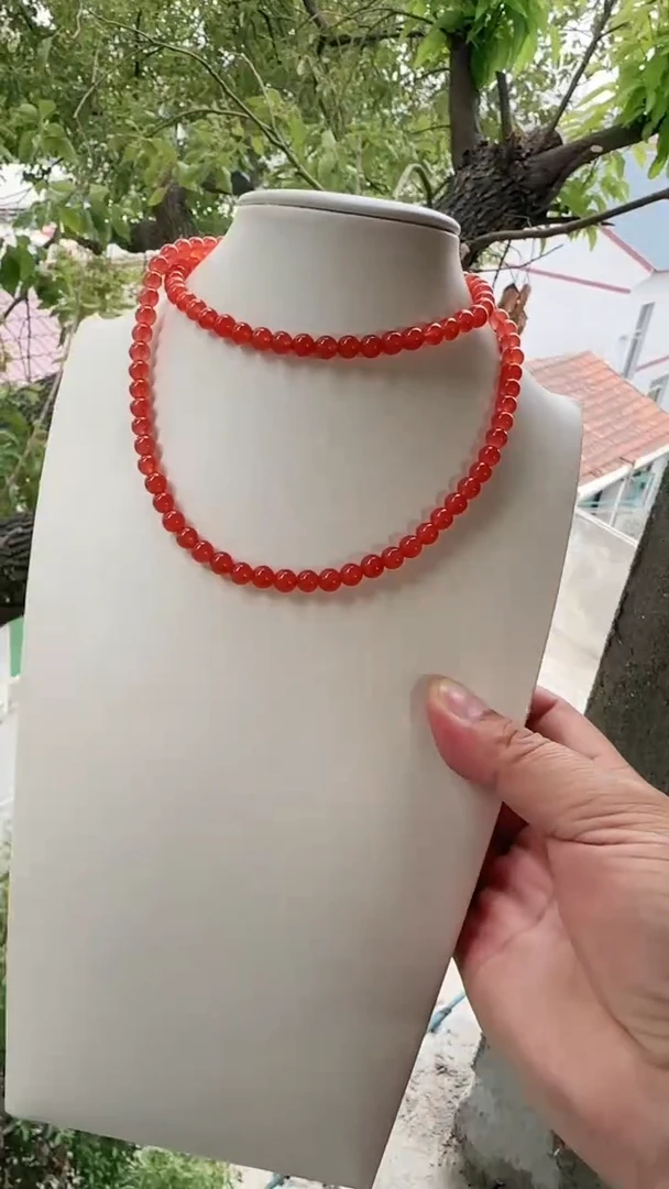 未镶嵌多样性发一件南红玛瑙6mm保山圆珠单圈 冰红