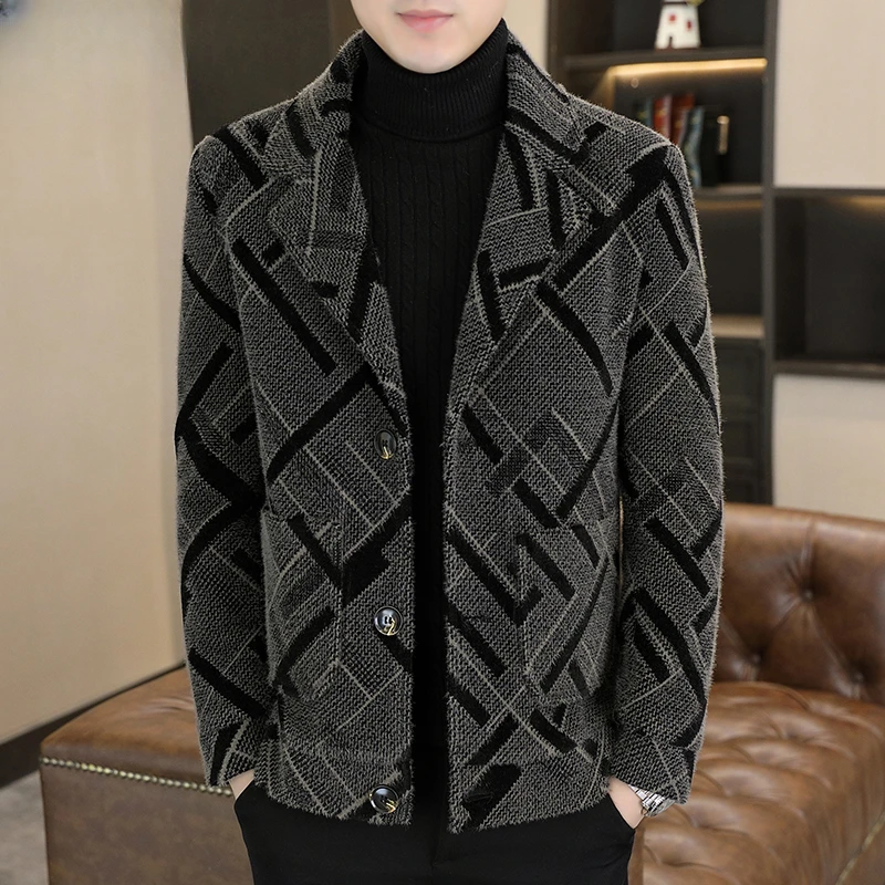 2025年新款秋冬季西装外套男潮流休闲呢子夹克男士透气短加厚大衣