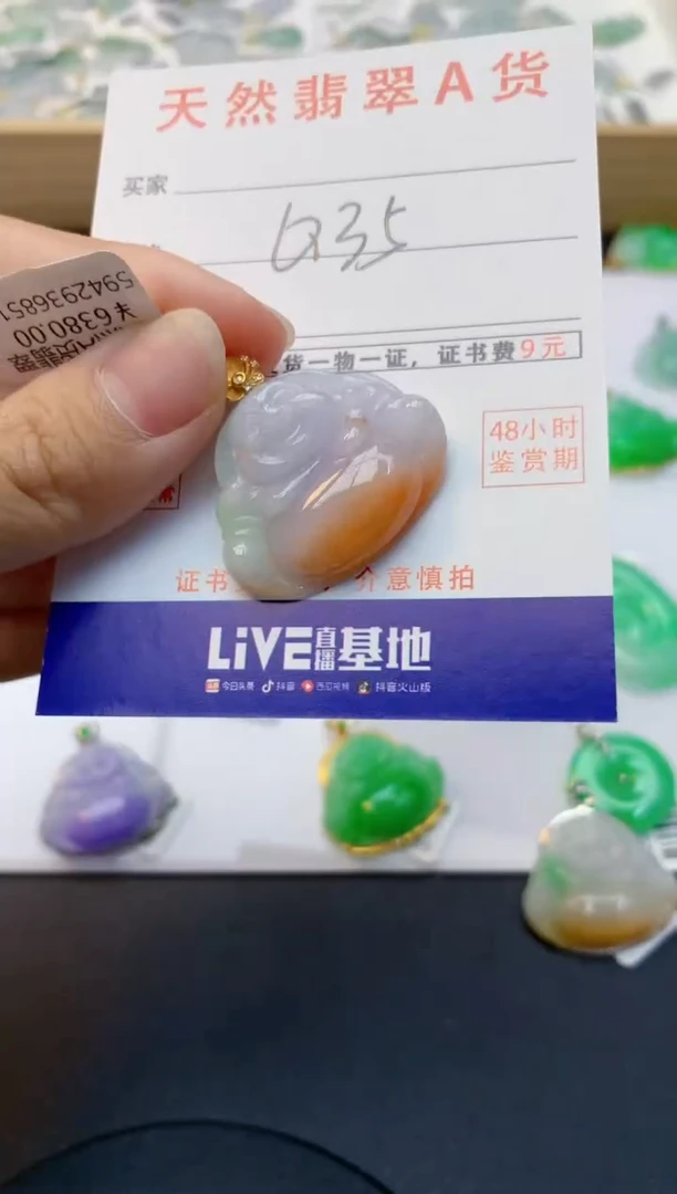 颈饰18K金镶嵌翡翠天然缅甸A货翡翠