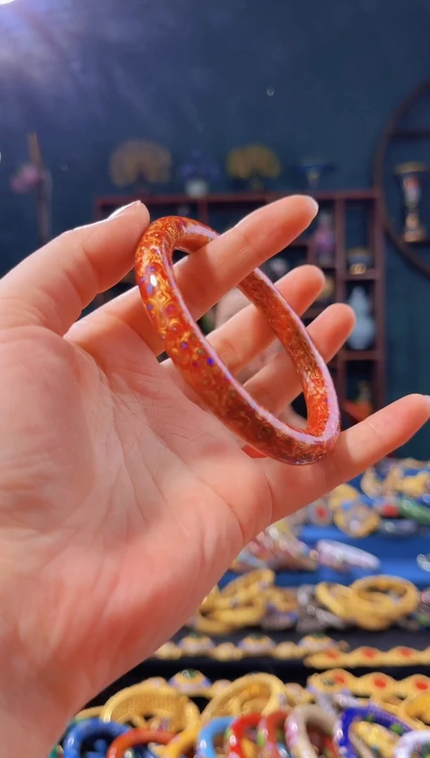 【闪购商品】非遗绝技 犀皮漆大师手镯 红（60圈）