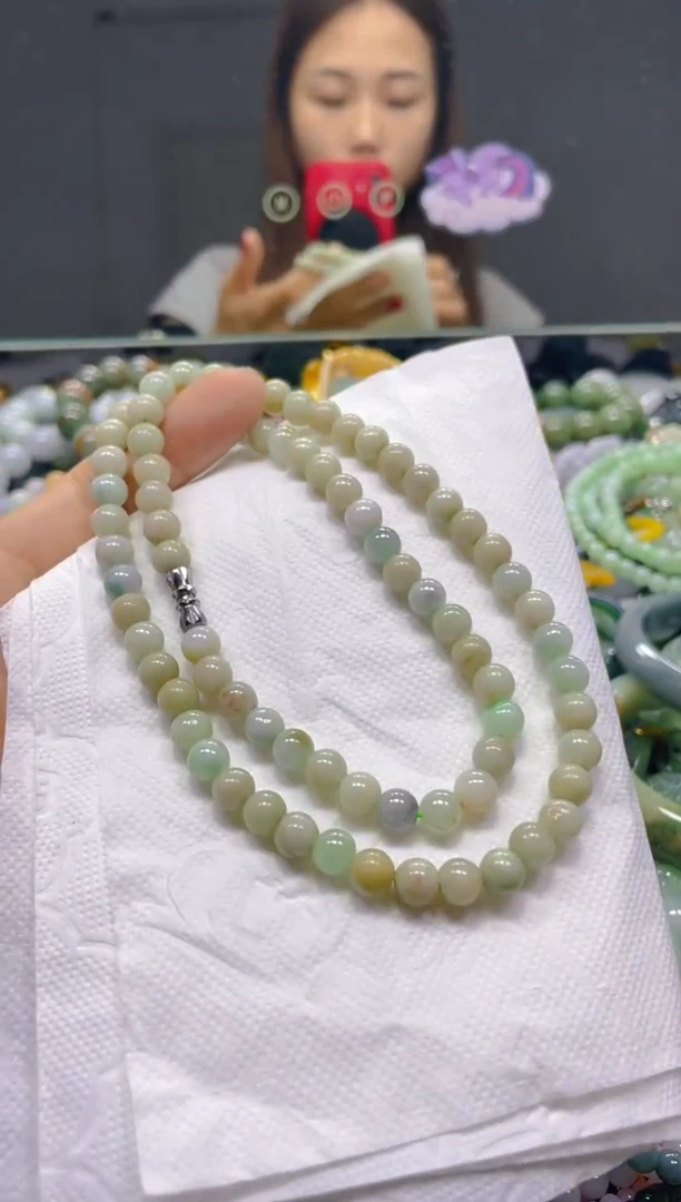 颈饰未镶嵌翡翠7MM/E/翡翠A货，一件也是批发价