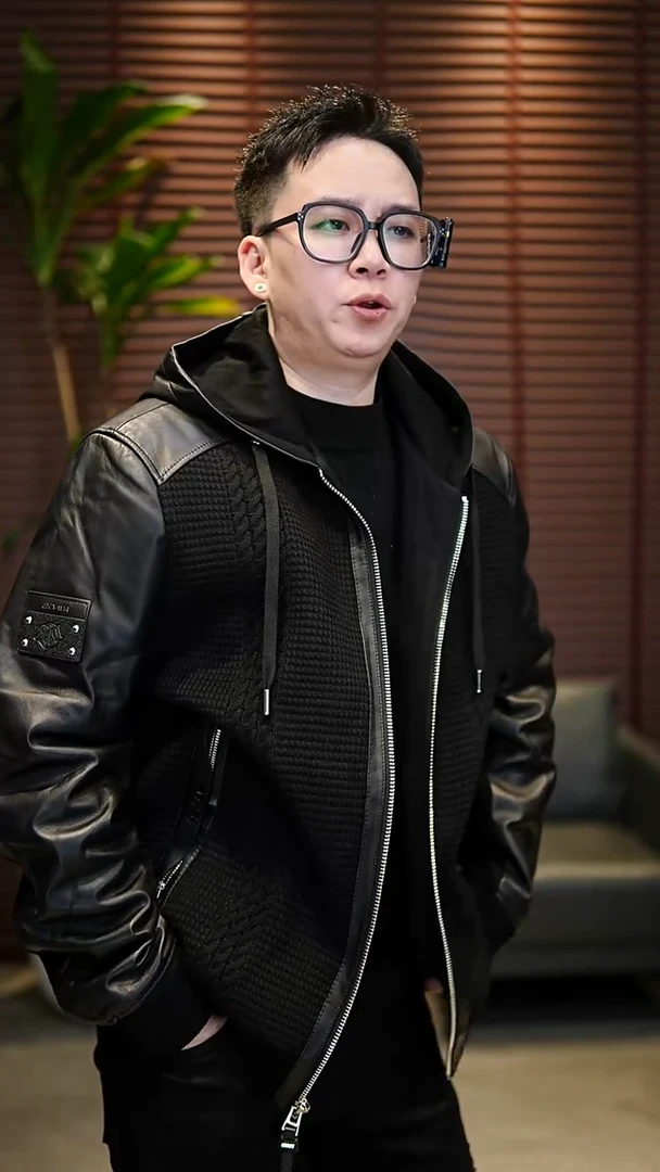 56码（175-190斤）拼羊皮连帽鹅绒夹克