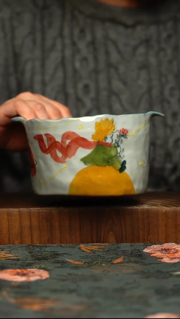 杯釉下彩手工手绘同款陶器