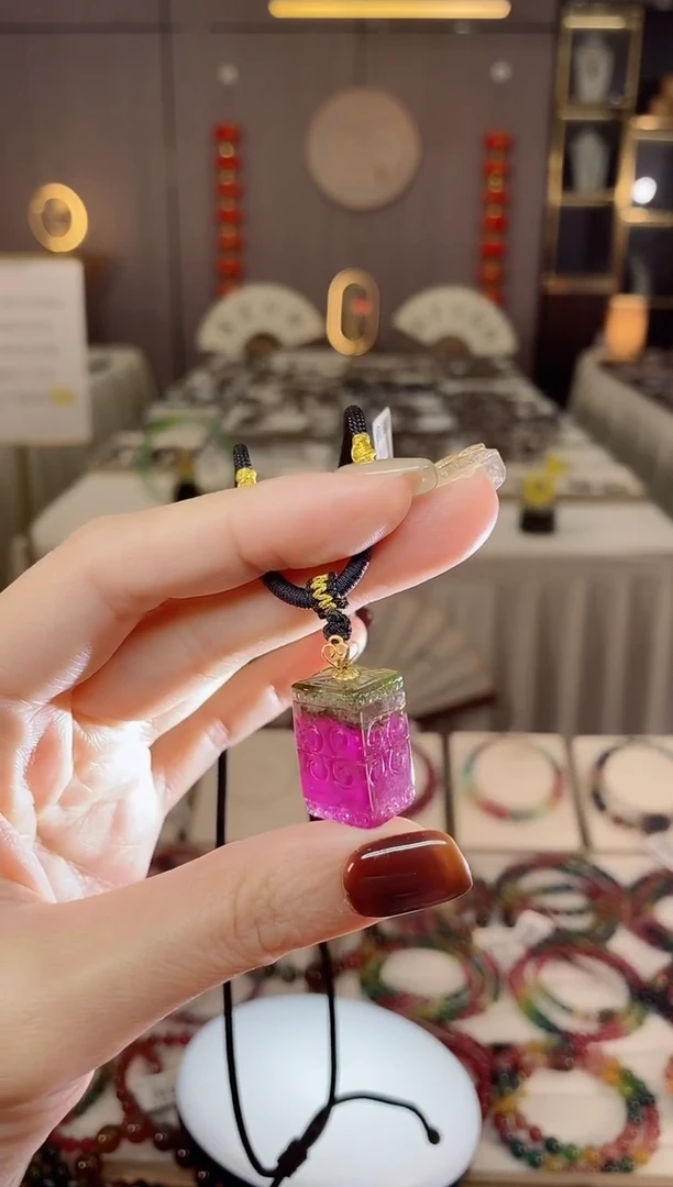 未镶嵌老矿碧玺西瓜方糖吊坠碧玺dan多样性发货一条