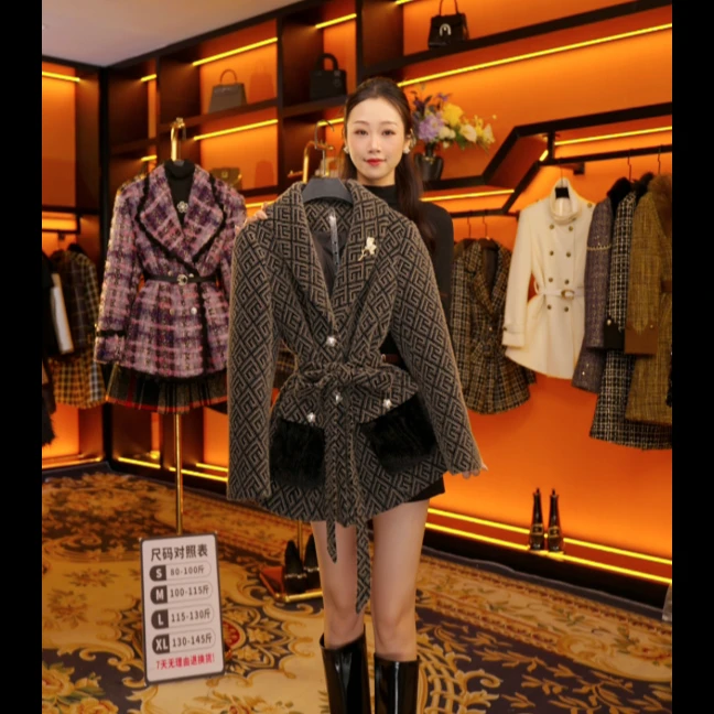 【DQ】设计师气质翻领修身型羽绒服厚款中长款女装 A036