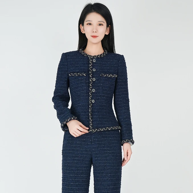 【高定系列】羊毛小香风西服女玉瑶香风外套HCSS050753(单独外套)