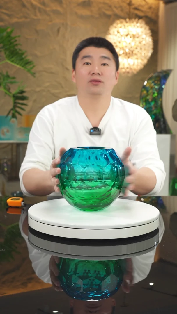 【闪购商品】摆件福利蓝绿切面花瓶