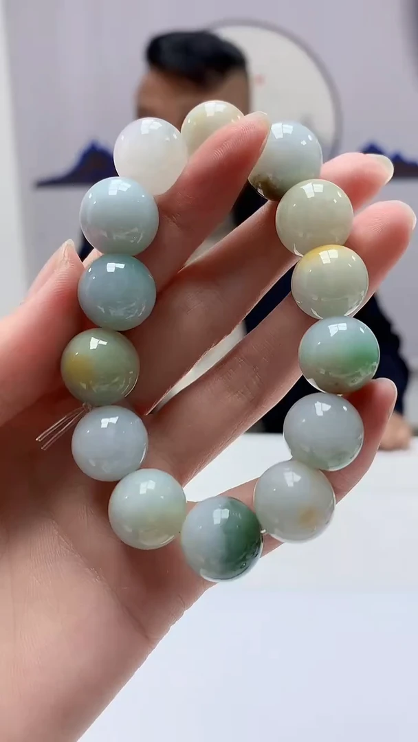 【闪购商品】定制翡翠未镶嵌4969zm-毛货手串57