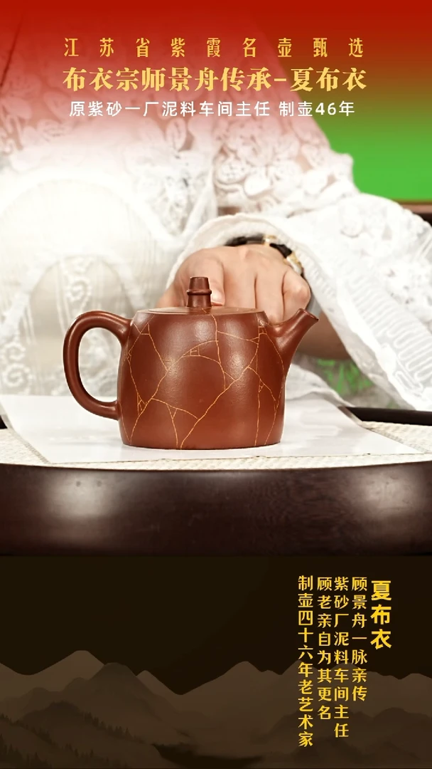 茶壶紫砂顾老亲传夏布衣作品01