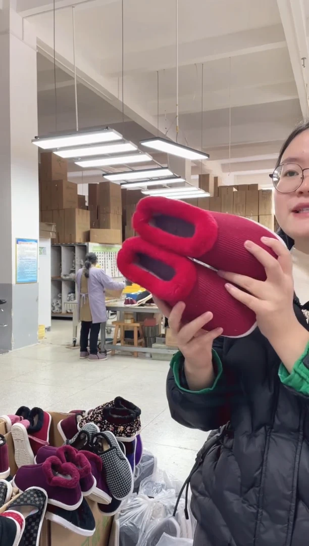 红色毛圈棉鞋36码