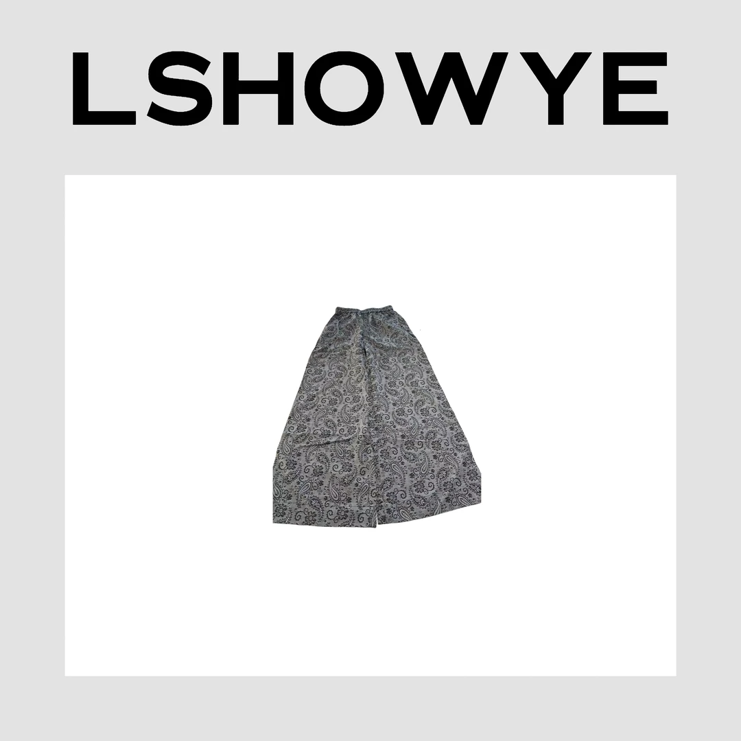 LSHOWYE｜亚麻腰果花休闲阔腿裤  25H102