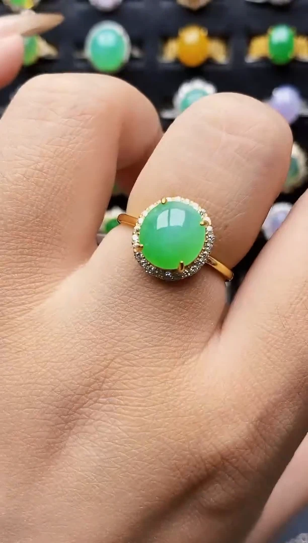 银S925镶嵌戒指翡翠1162