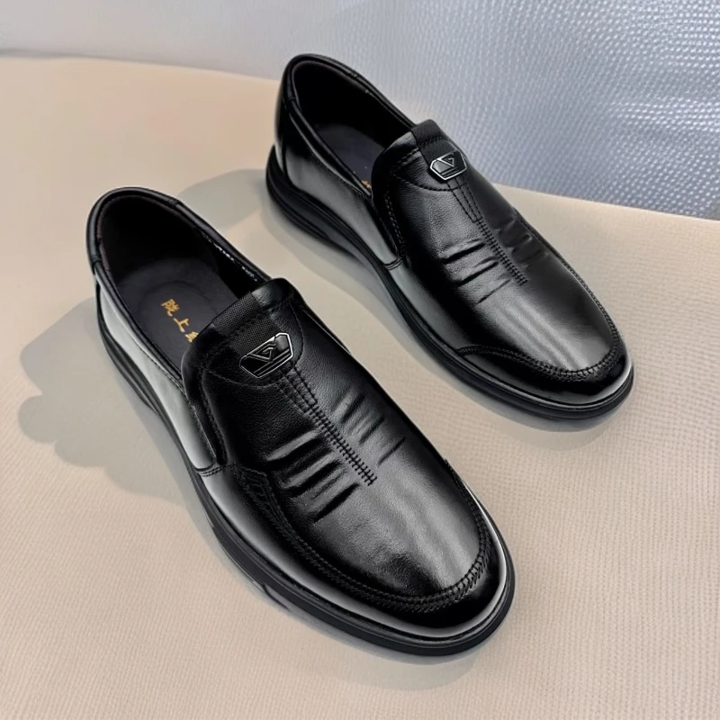 陇上红牛男士真皮加棉小皮鞋休闲鞋舒适商务休闲皮鞋66259-1