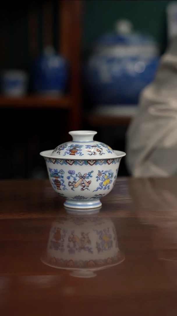 空山明月 新斗彩 八宝