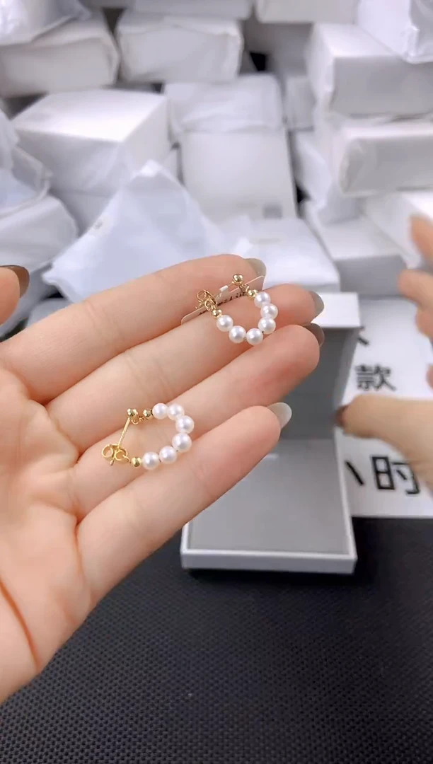 未镶嵌耳饰淡水珍珠ed1010