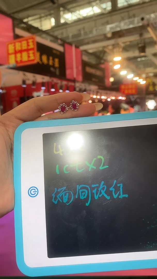 银S925镶嵌耳饰红宝石【宝石世家严选】