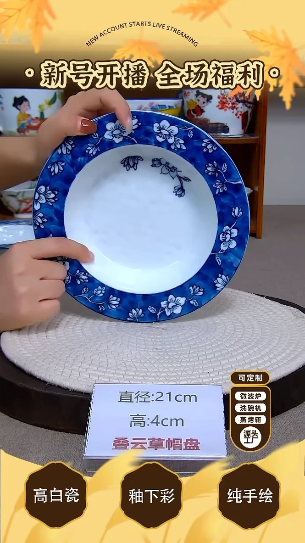 碗景德镇手绘釉下彩陶瓷餐具