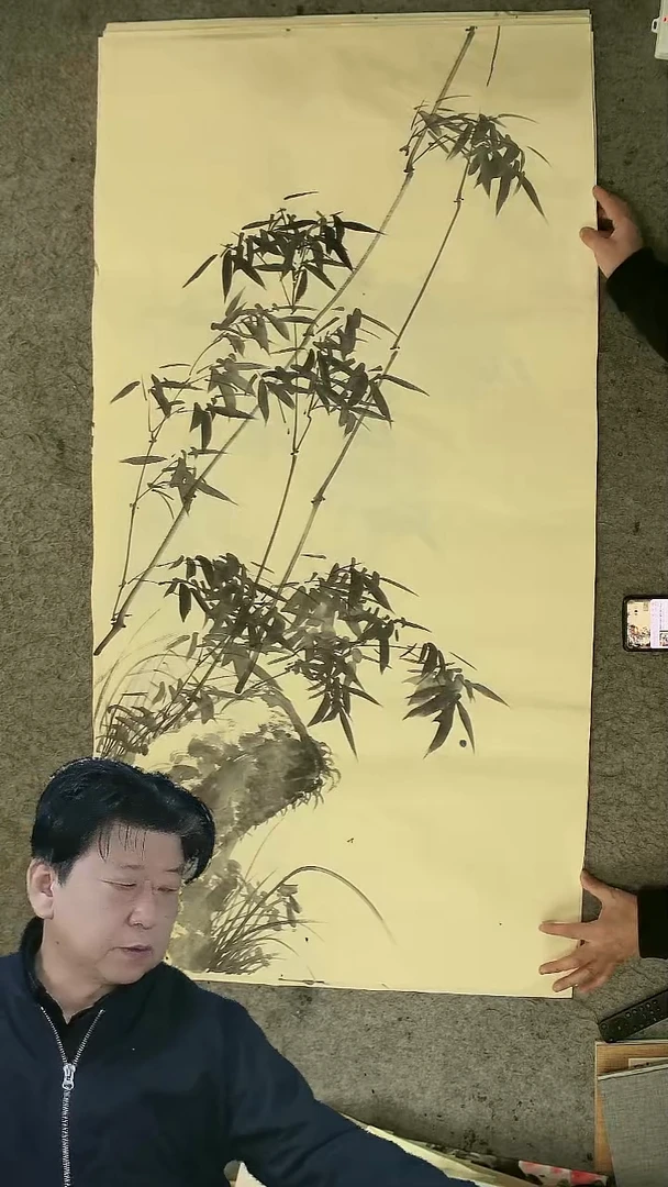 国画四尺整张  墨竹  69*138cm