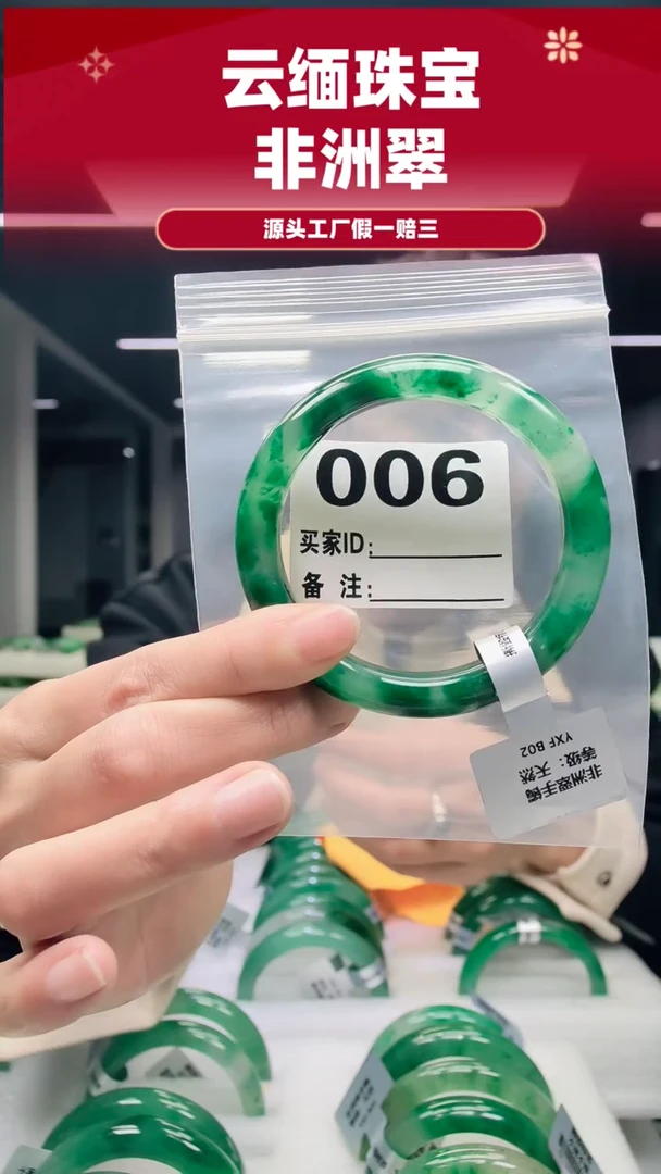 未镶嵌手镯石英质玉（非洲翠）60圈口006
