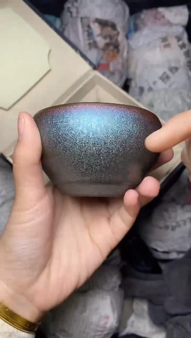 【闪购商品】茶盏糖果 蓝 钵 盏三疯建盏茶器