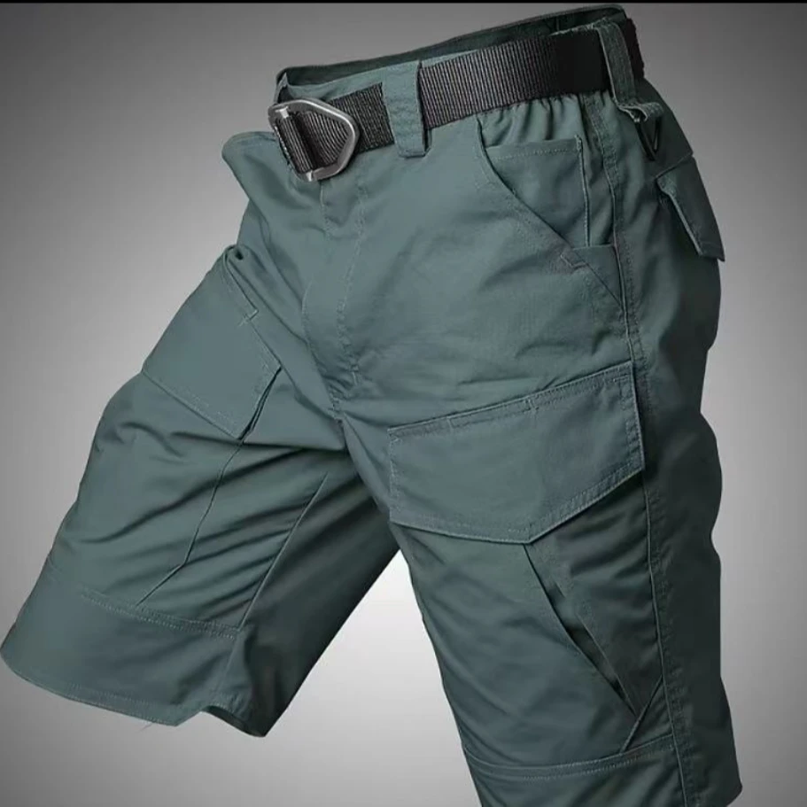 夏季战术裤男士速干军事短裤多口袋户外工装半裤五分裤防水