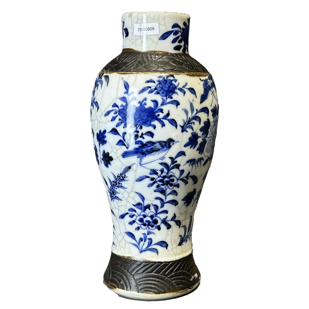 25060808x哥釉青花喜上眉梢瓶