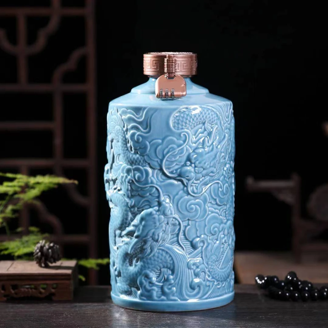 复古家用空酒瓶直筒纯色家用酒壶泡酒花瓶白酒瓶密封酒具微瑕不漏