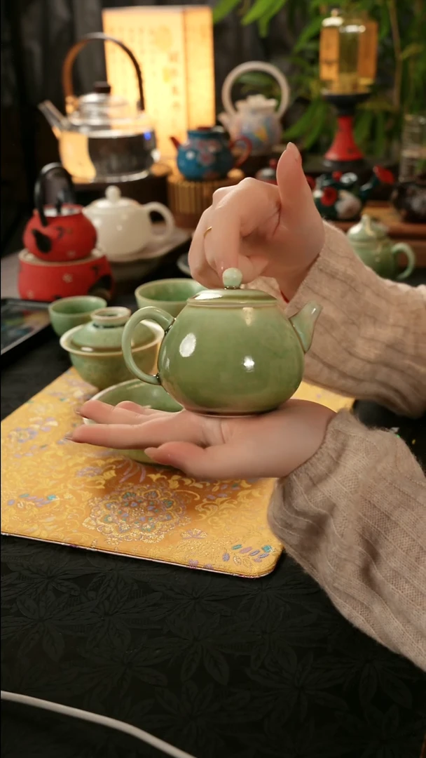 陶瓷茶具楚门美人醉如意壶