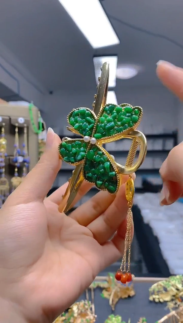 【闪购商品】翡翠耳饰合金0143翡翠发簪