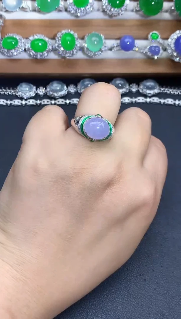 18K金镶嵌戒指翡翠549-中国好珍宝