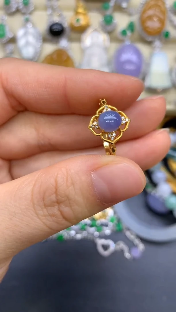 翡翠戒指18K金镶嵌275-中国好珍宝